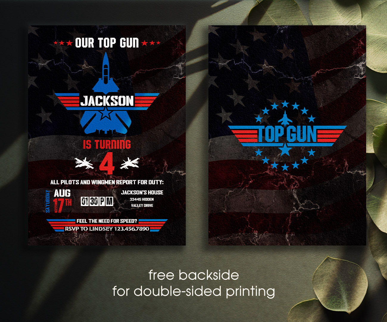 Top Gun Maverick Jet Fighter customizable invitation template | Share or Print | boy | ER822