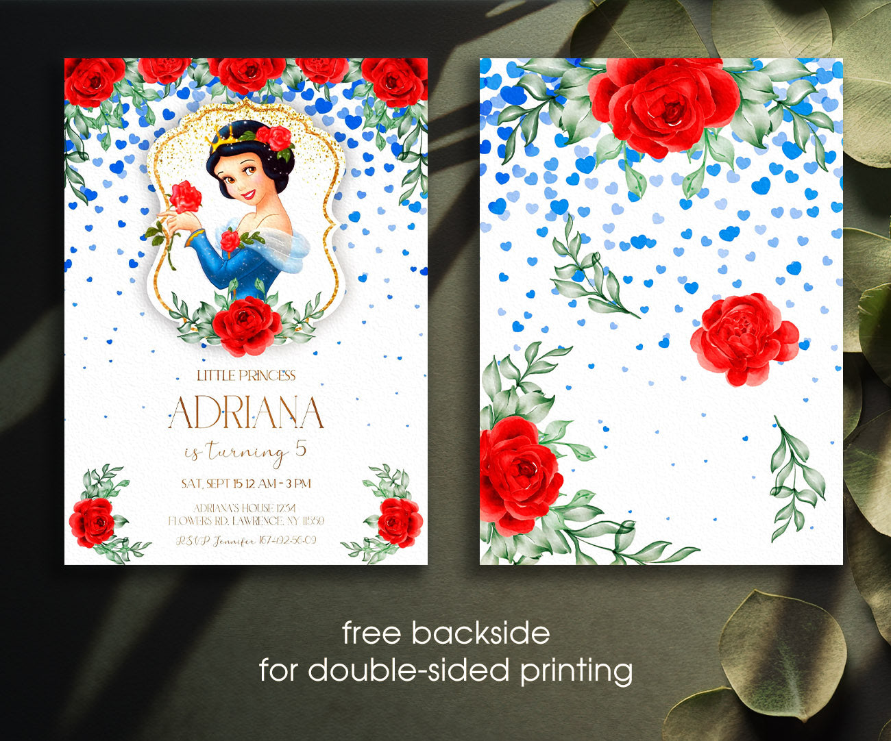 Snow White Princess customizable invitation template | Share or Print | girl | KA402