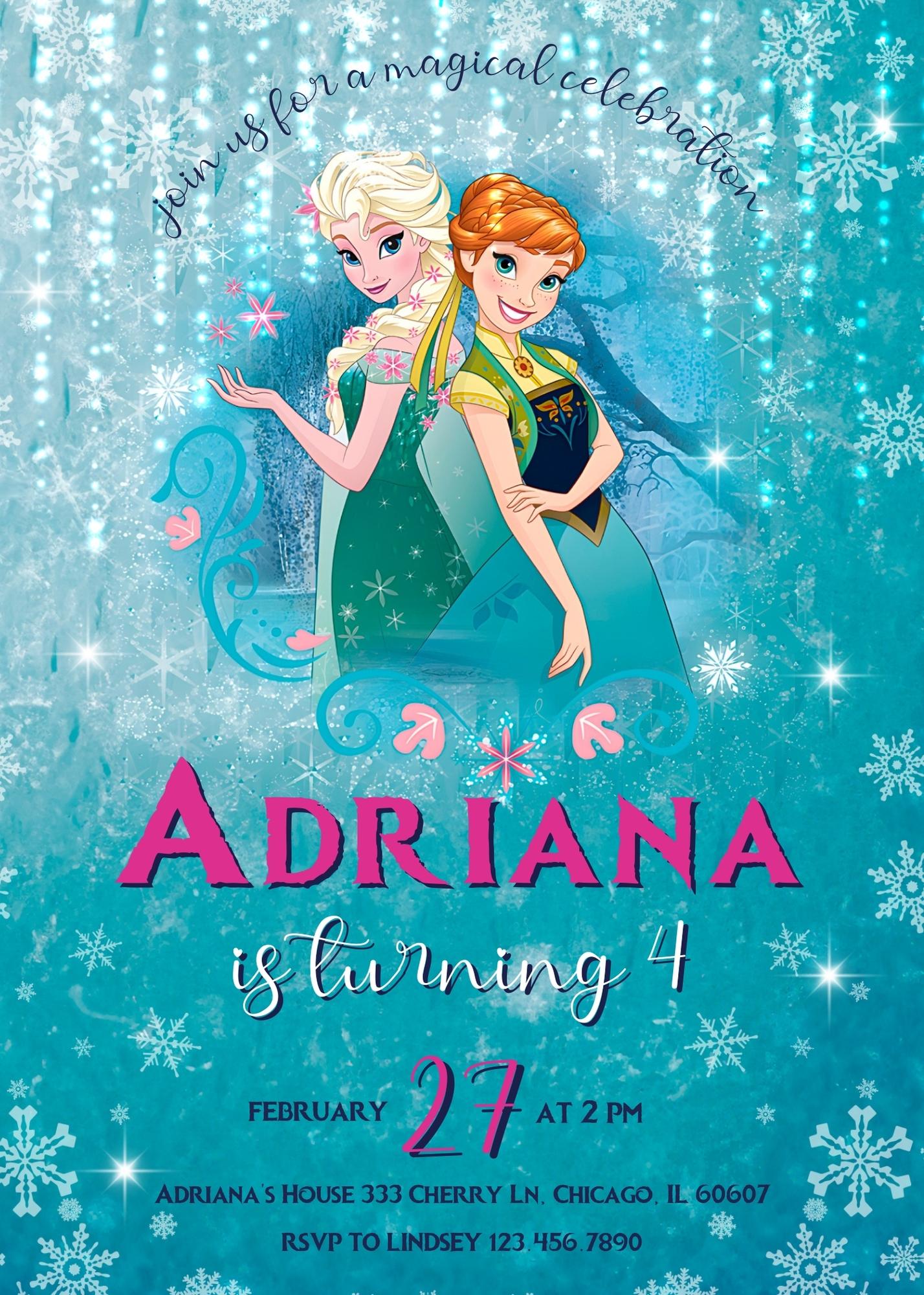 Frozen Elsa customizable invitation template | Share or Print | girl | IR745