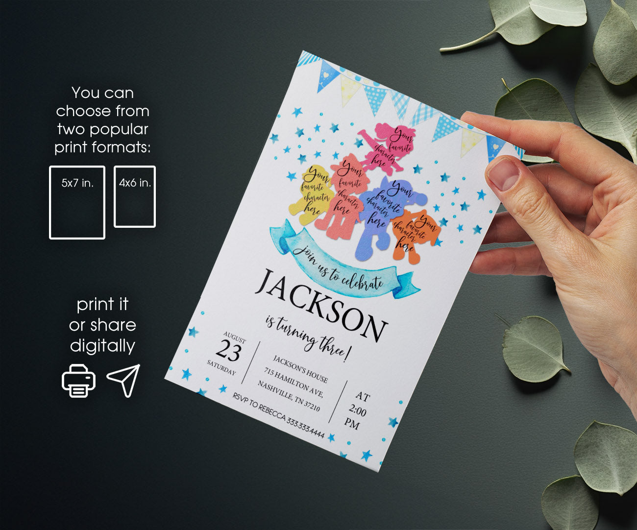 PAW Patrol customizable invitation template | Share or Print | HY800