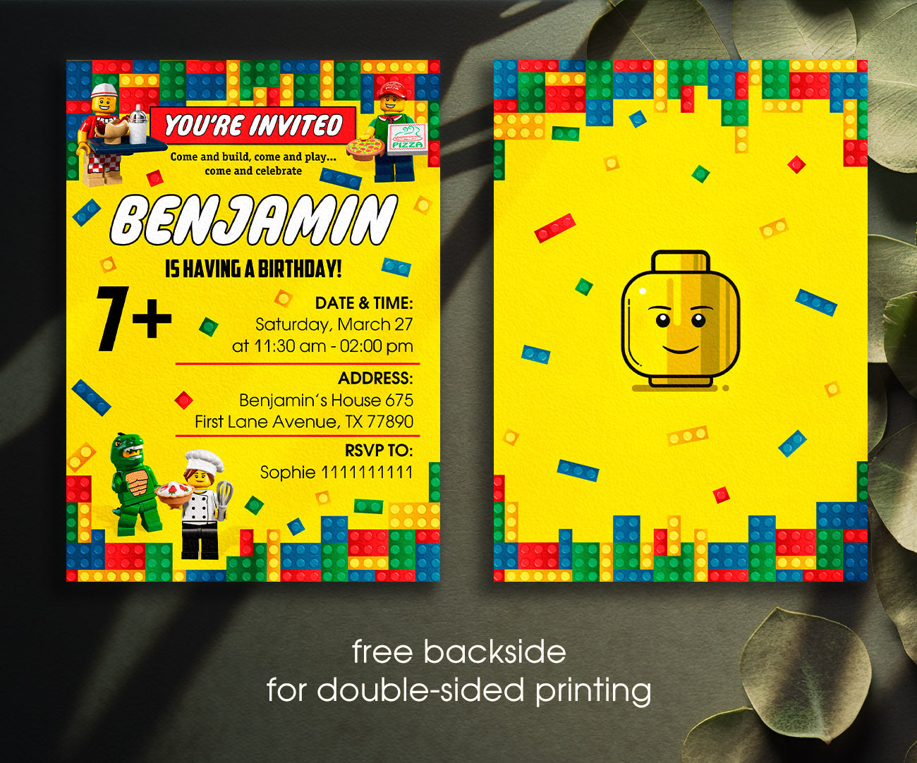 Lego Minifigures customizable invitation template | Share or Print | CO171