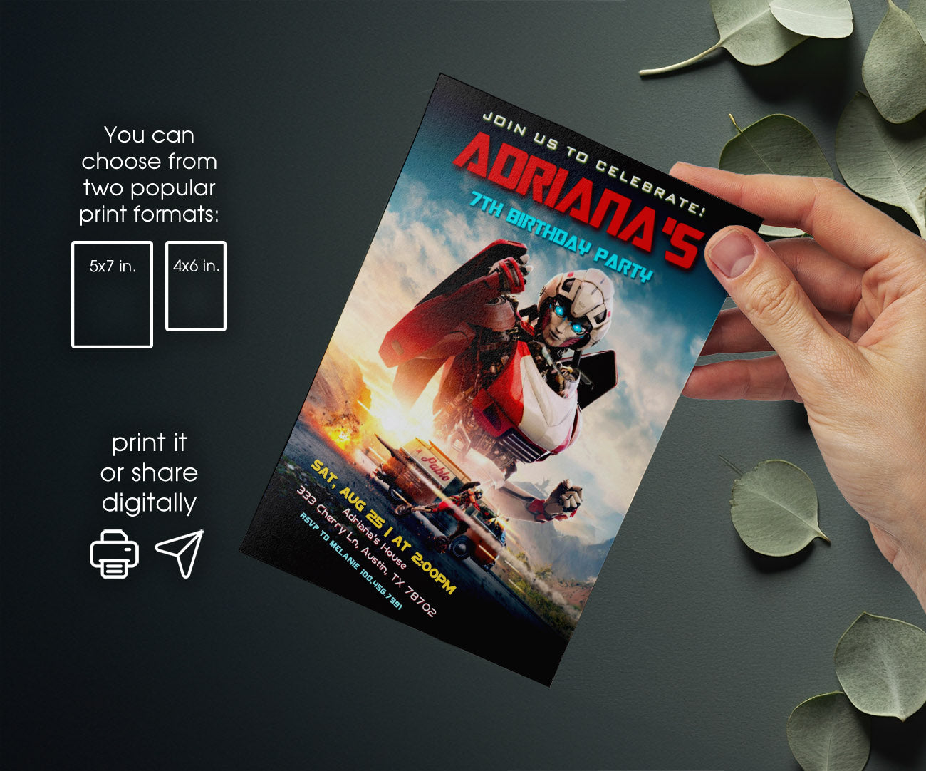 Transformers Rescue Bots customizable invitation template | Share or Print | boy | YV642