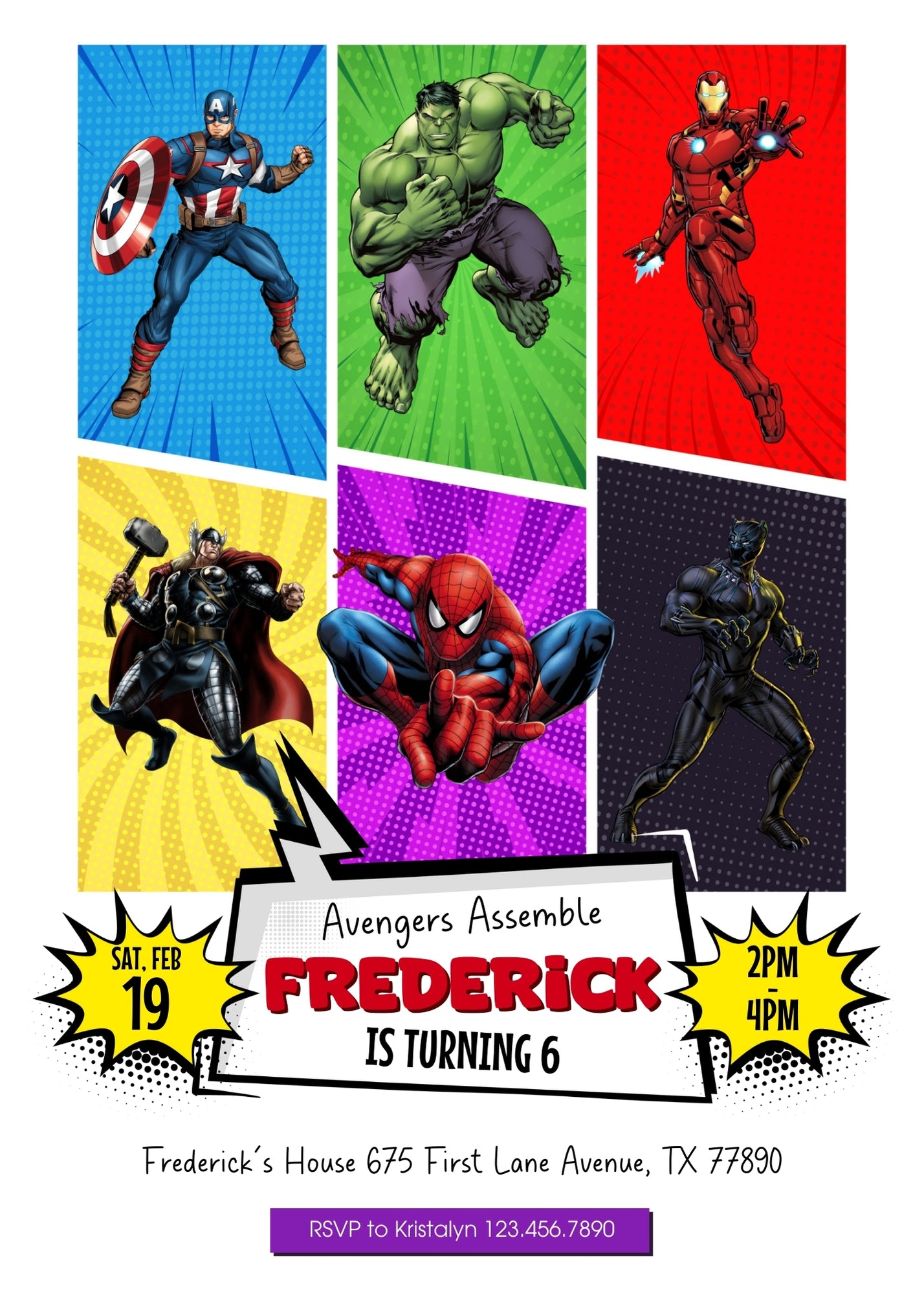 Avengers Marvel Superhero customizable invitation template | Share or Print | boy | CZ820