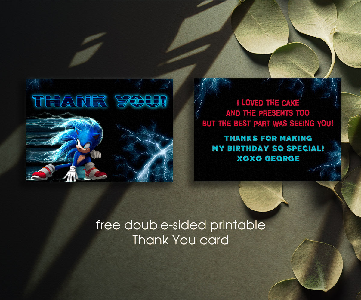 Sonic the Hedgehog customizable invitation template | Share or Print | ZP410