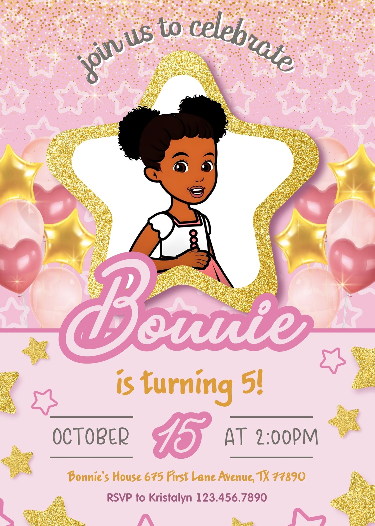 Gracie's Corner Music customizable invitation template | Share or Print | girl | PR713