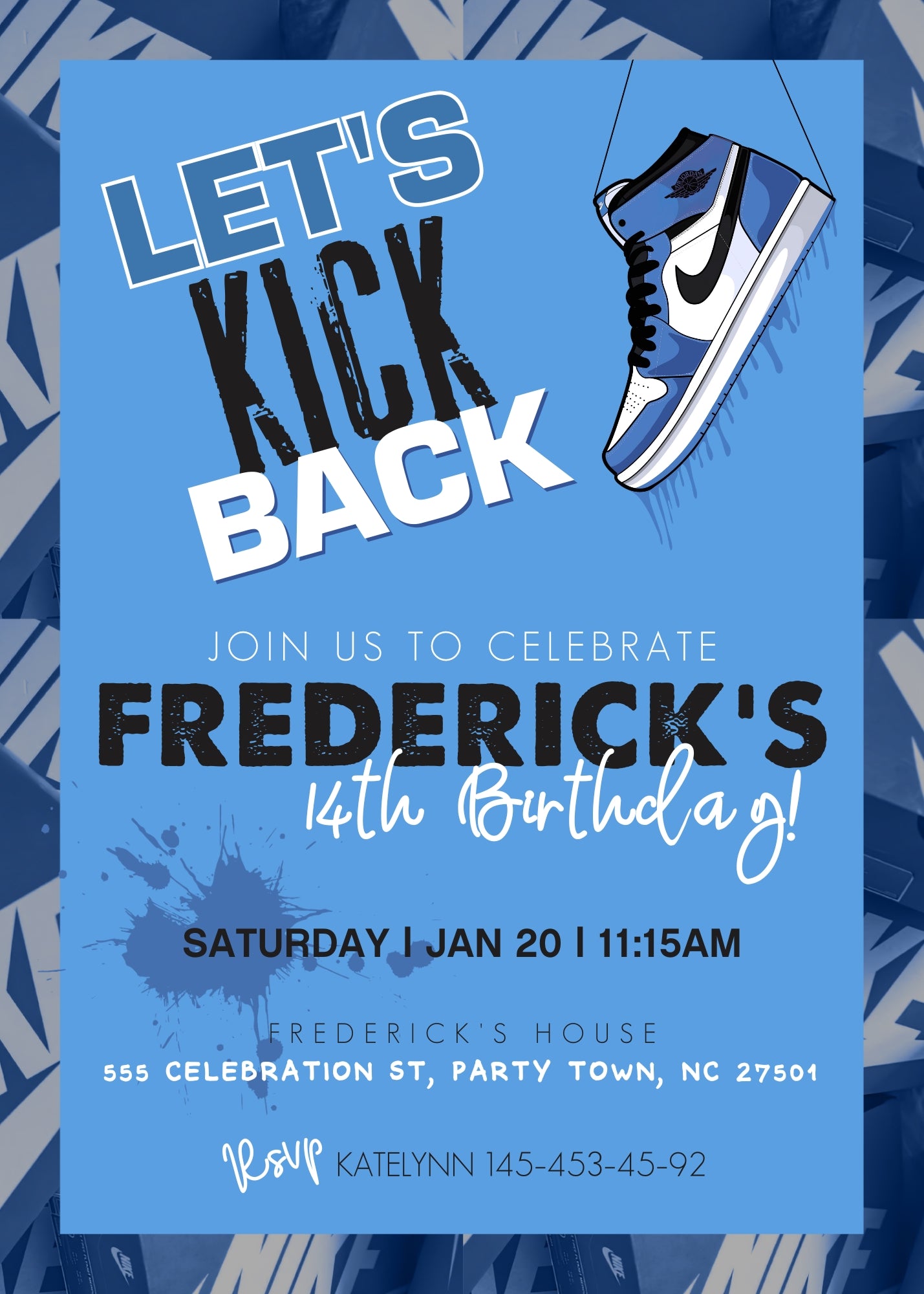 Sneaker Ball Air Jordan Nike customizable invitation template | Share or Print | QA122