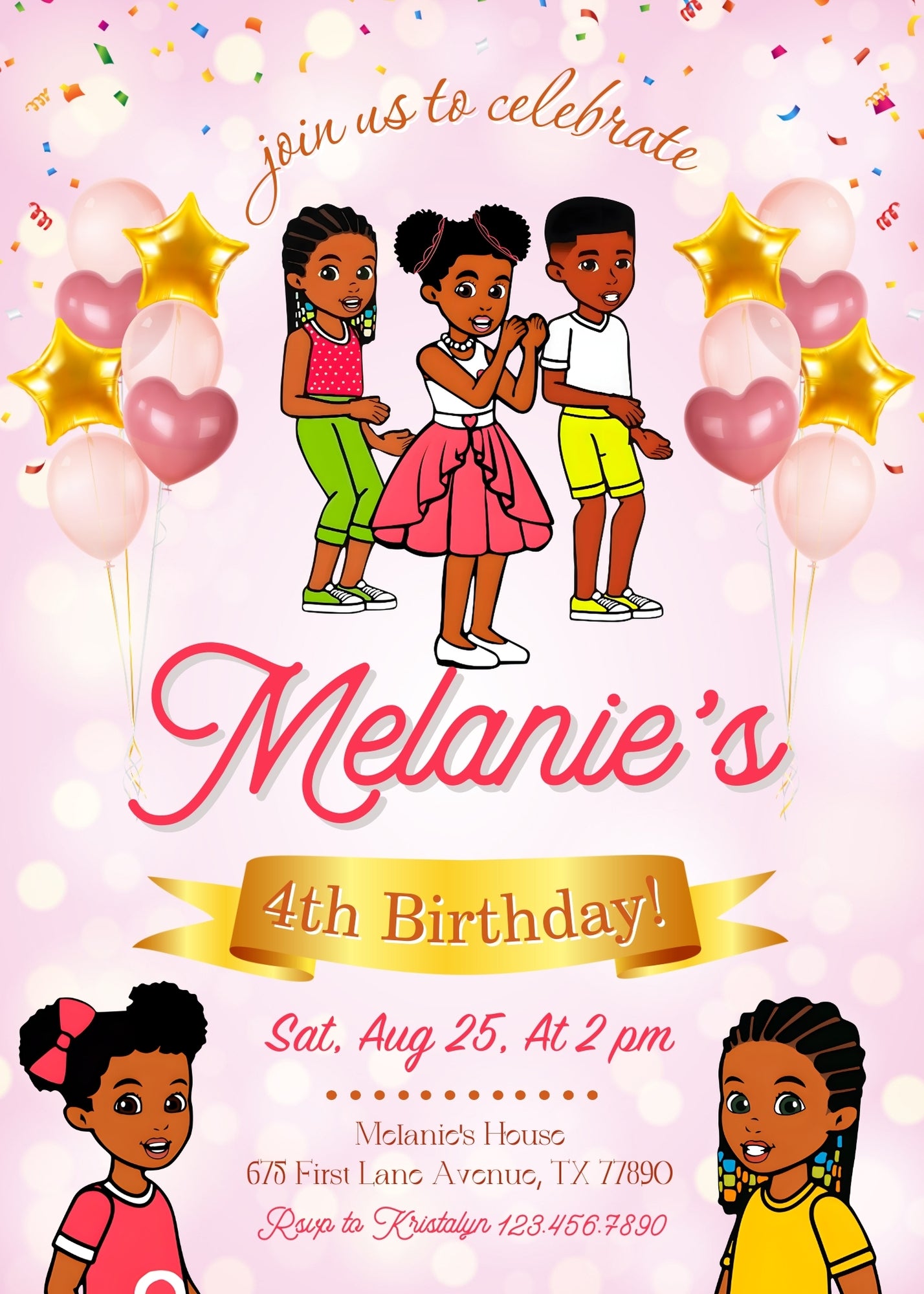 Gracie's Corner Music customizable invitation template | Share or Print | girl | HM349