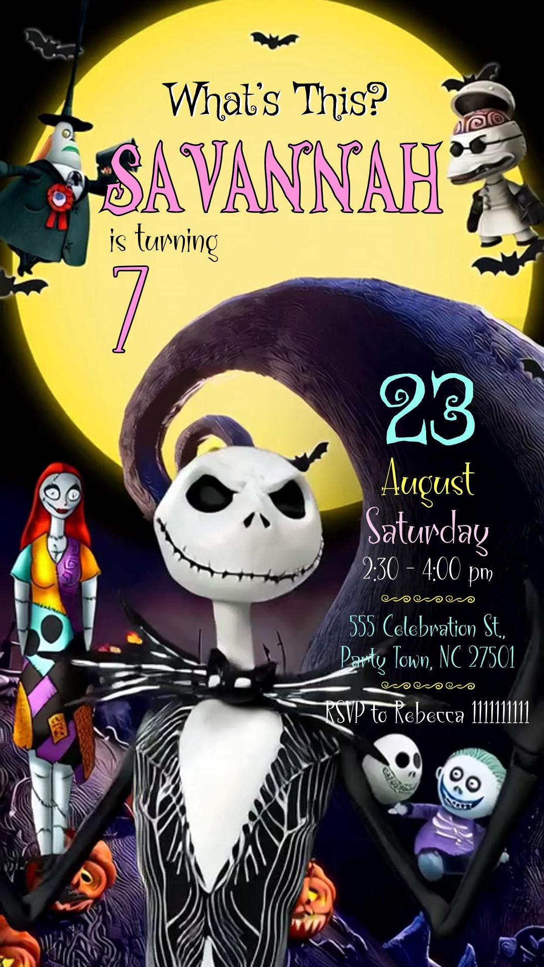 Nightmare Moon Animated Birthday Invitation | Canva Template