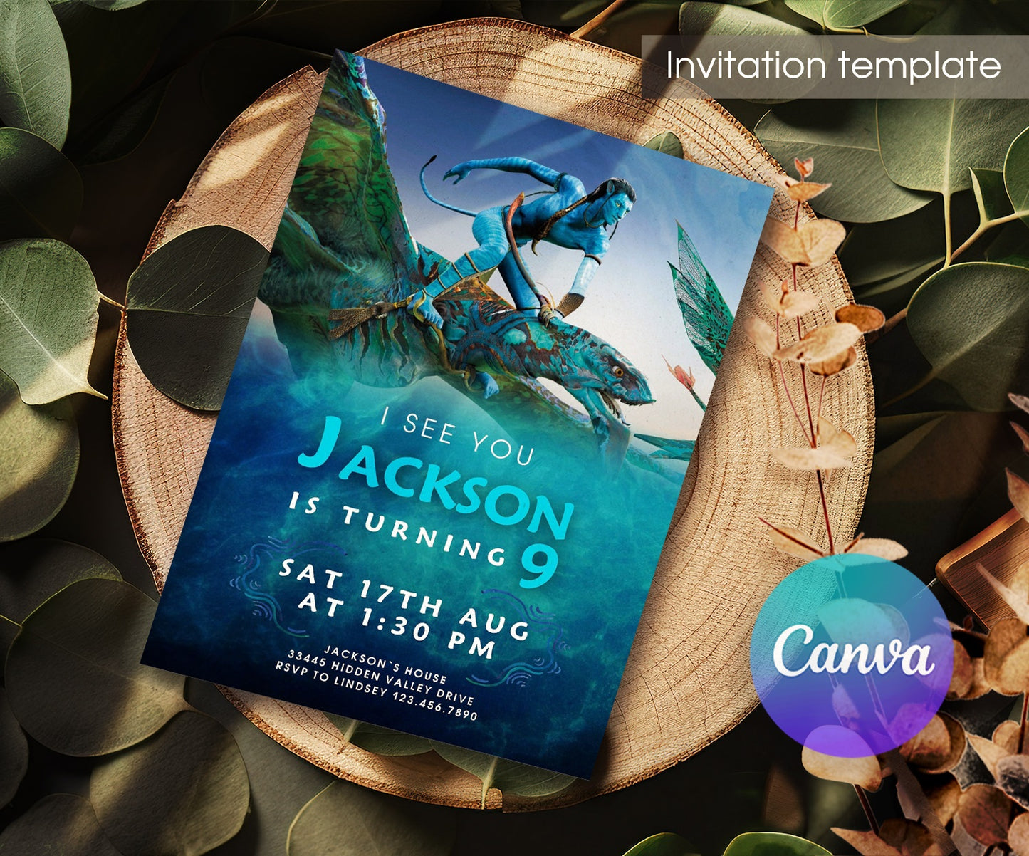 Avatar | customizable invite template | instant download | Share or Print | HV833