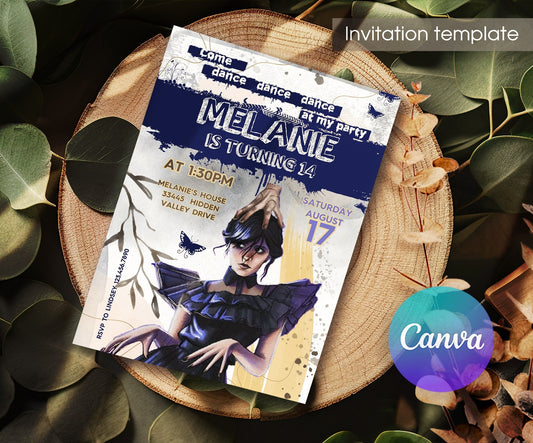 Wednesday | customizable invite template | instant download | Share or Print | TX154