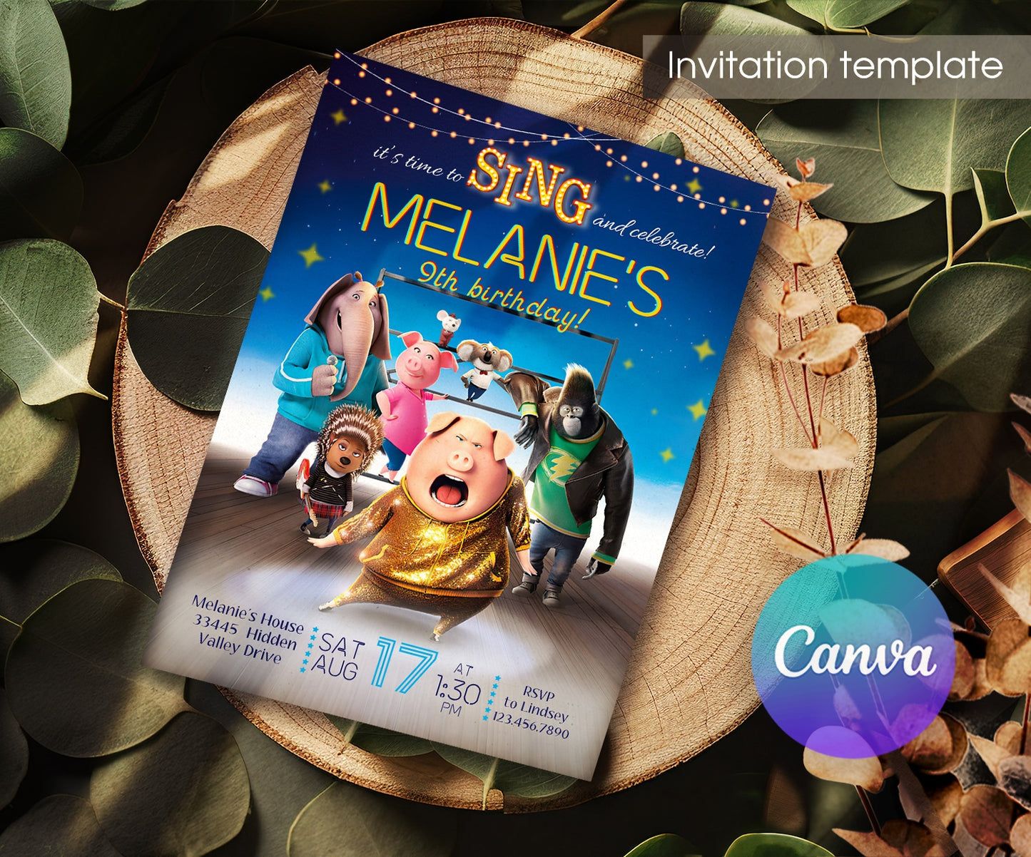 Sing | customizable invite template | instant download | Share or Print | EH937