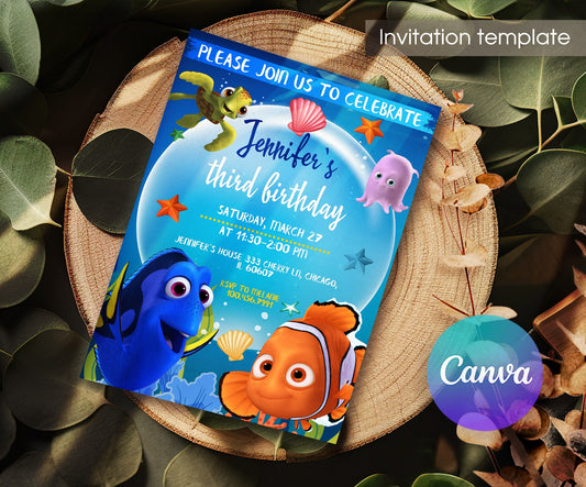 Nemo | customizable invite template | instant download | Share or Print | LO879