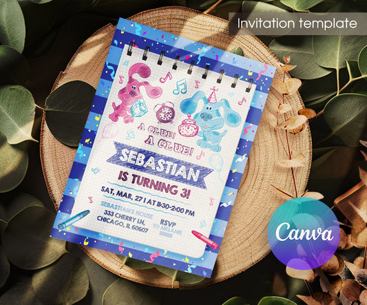 Blues clues | customizable invite template | instant download | Share or Print | PH069