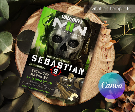 Call of duty | customizable invite template | instant download | Share or Print | RM350