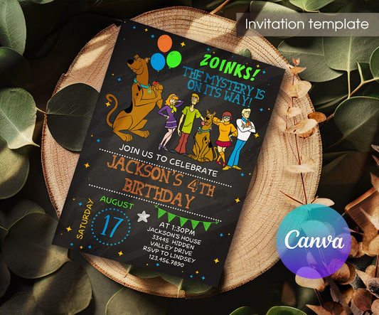 Scooby doo | customizable invite template | instant download | Share or Print | ZV154