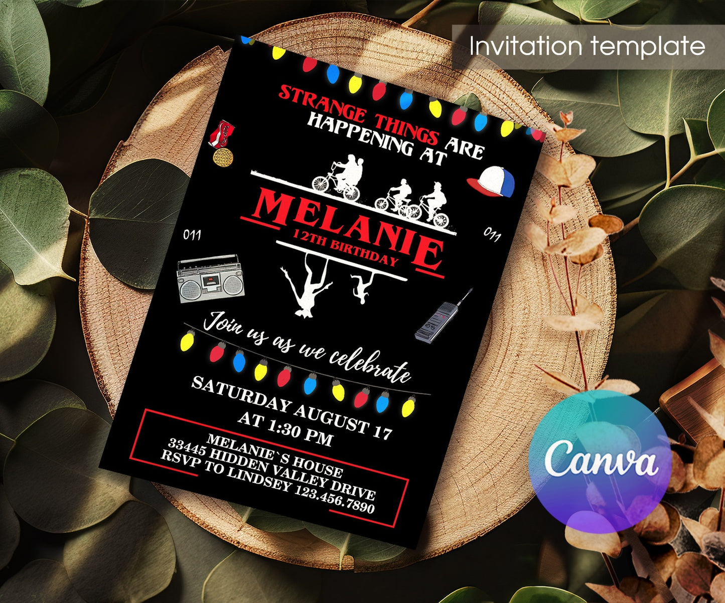 Strange things | customizable invite template | instant download | Share or Print | LA788