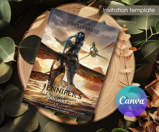 Avatar | customizable invite template | instant download | Share or Print | XV730