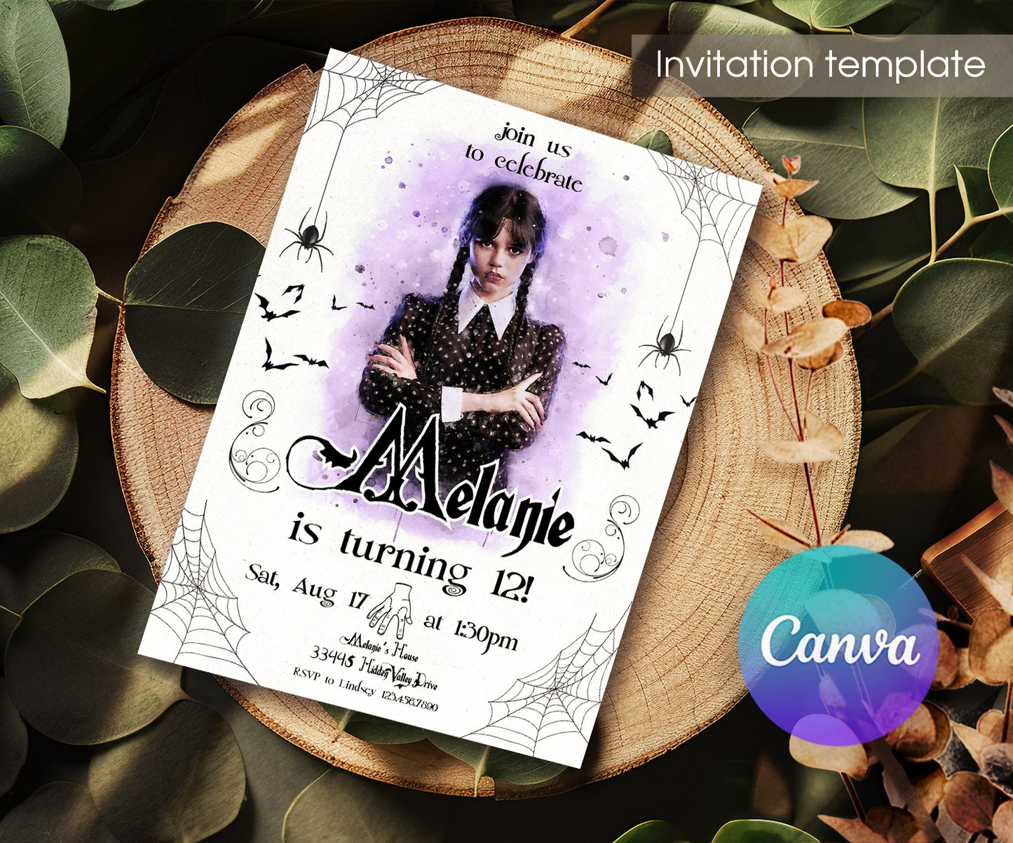 Wednesday | customizable invite template | instant download | Share or Print | RF737