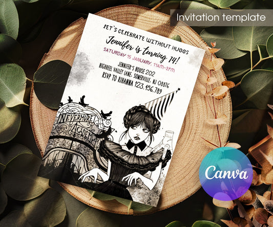 Wednesday | customizable invite template | instant download | Share or Print | QG437