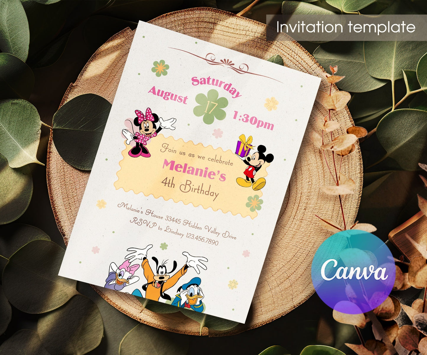 Mickey friends | customizable invite template | instant download | Share or Print | WX895