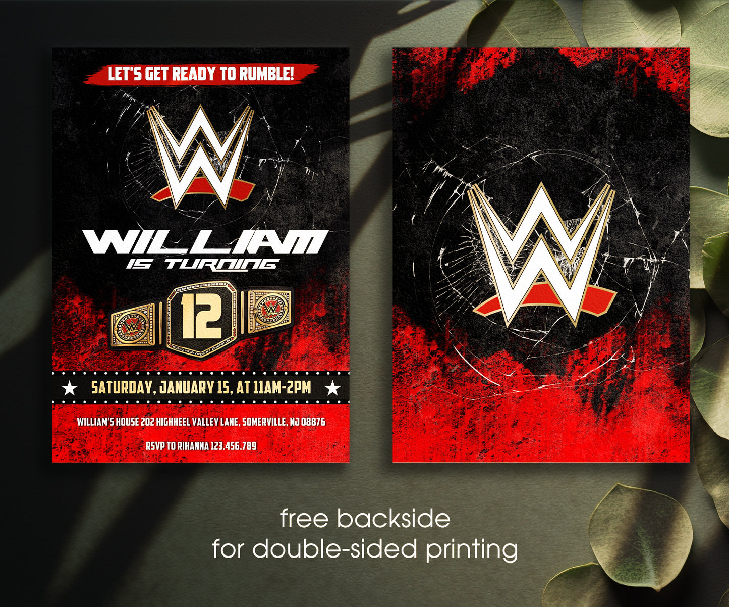 Wrestling | customizable invite template | instant download | Share or Print | IW725