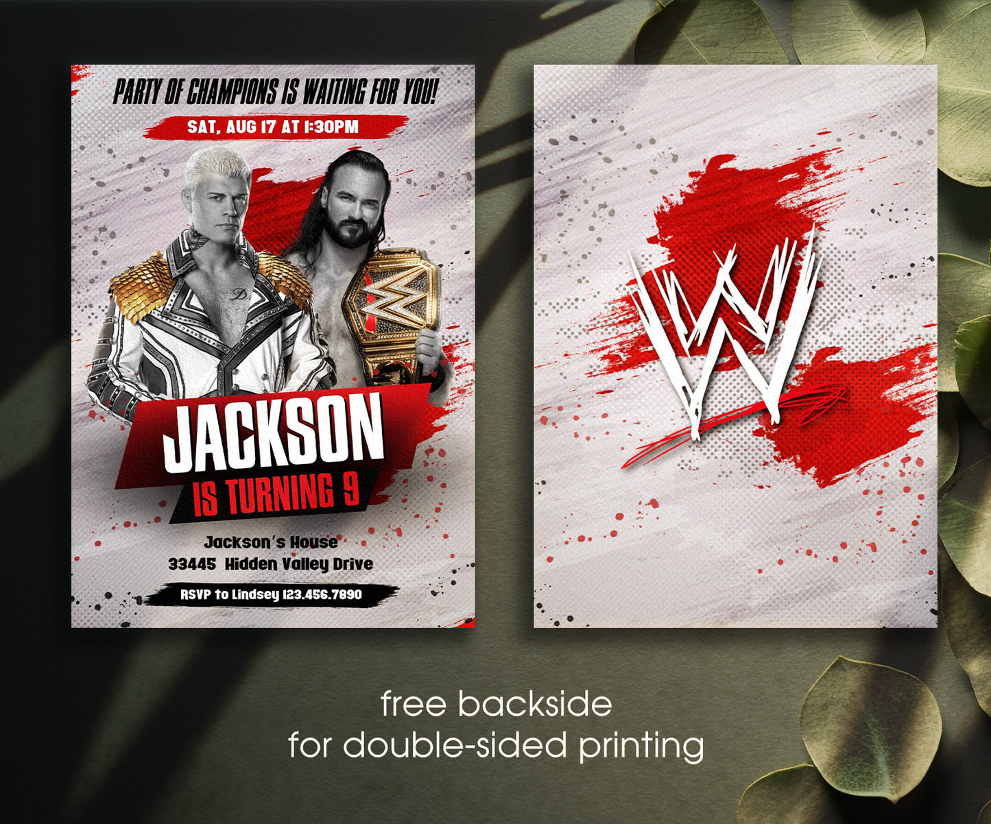 Wrestling | customizable invite template | instant download | Share or Print | RD558