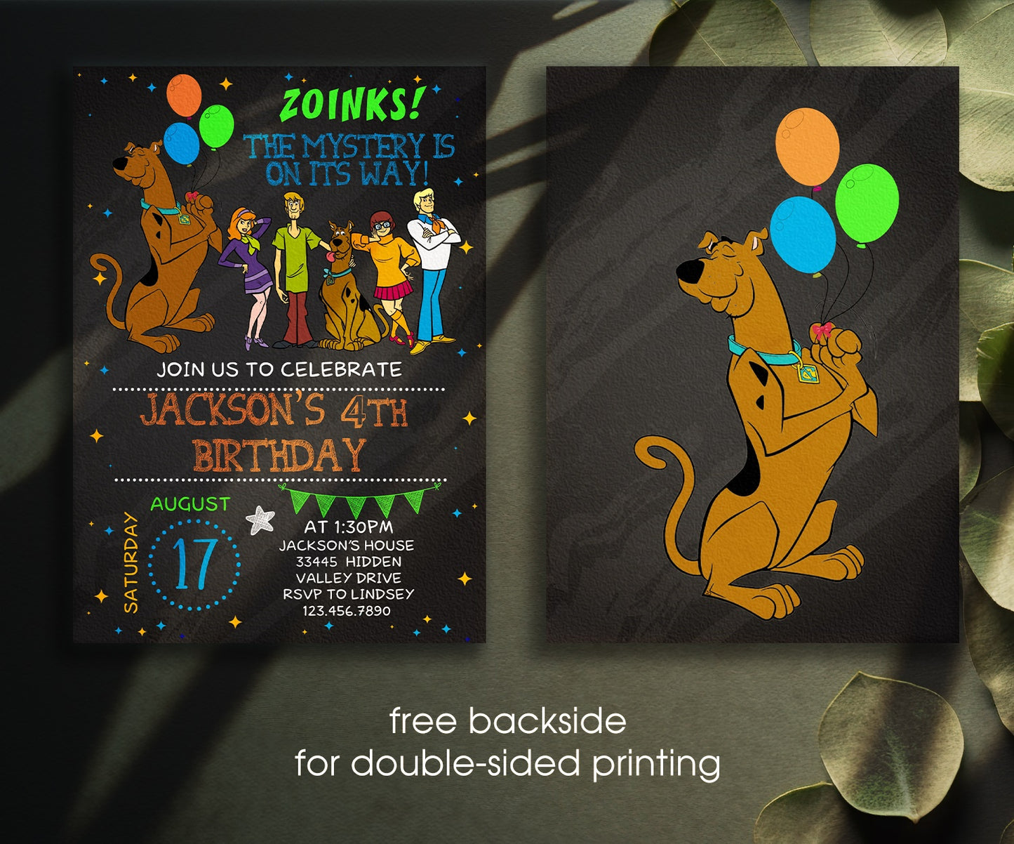 Scooby doo | customizable invite template | instant download | Share or Print | ZV154