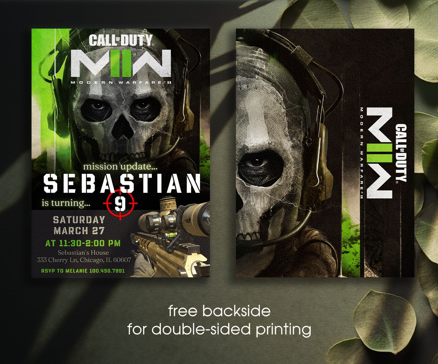 Call of duty | customizable invite template | instant download | Share or Print | RM350