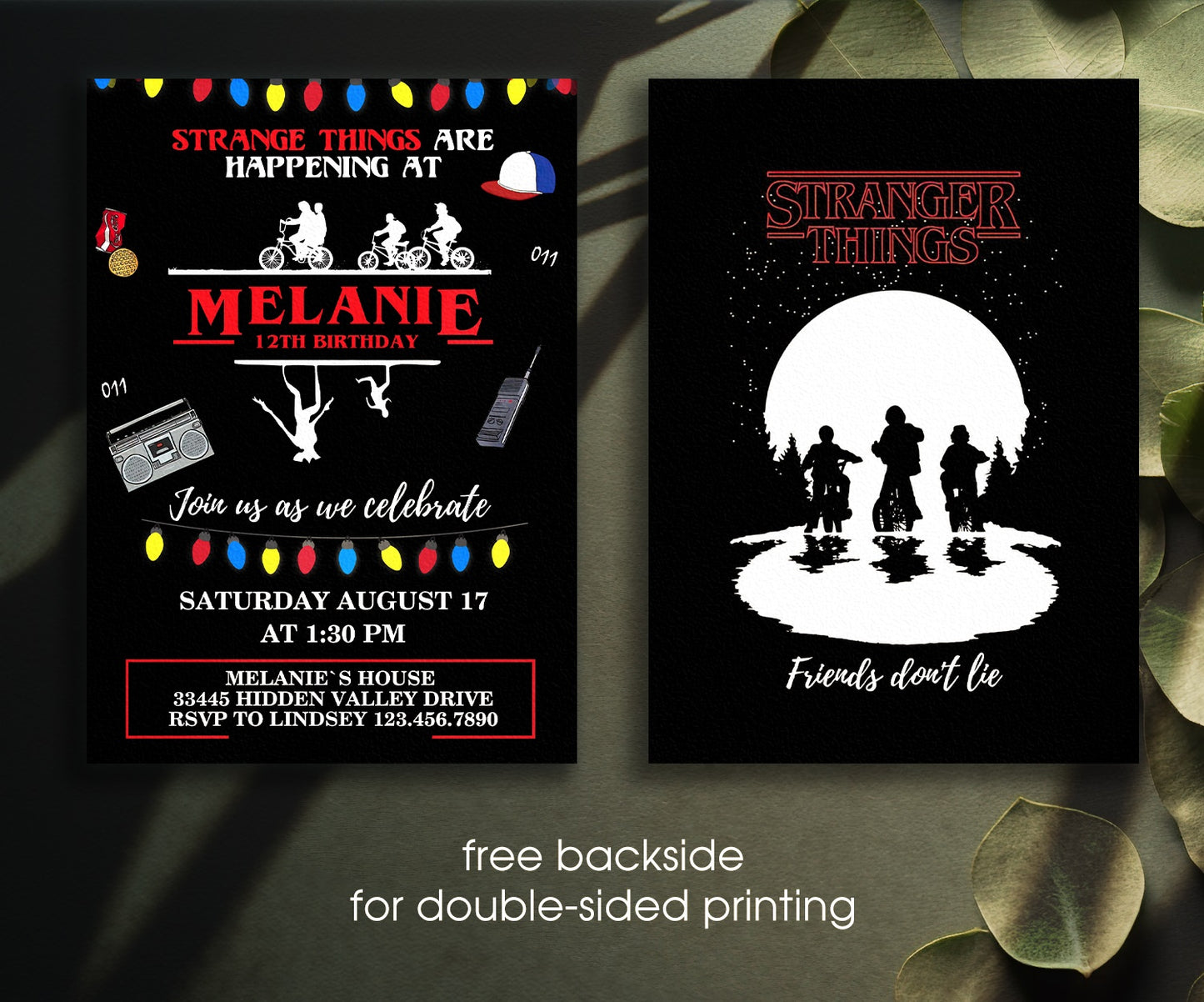 Strange things | customizable invite template | instant download | Share or Print | LA788