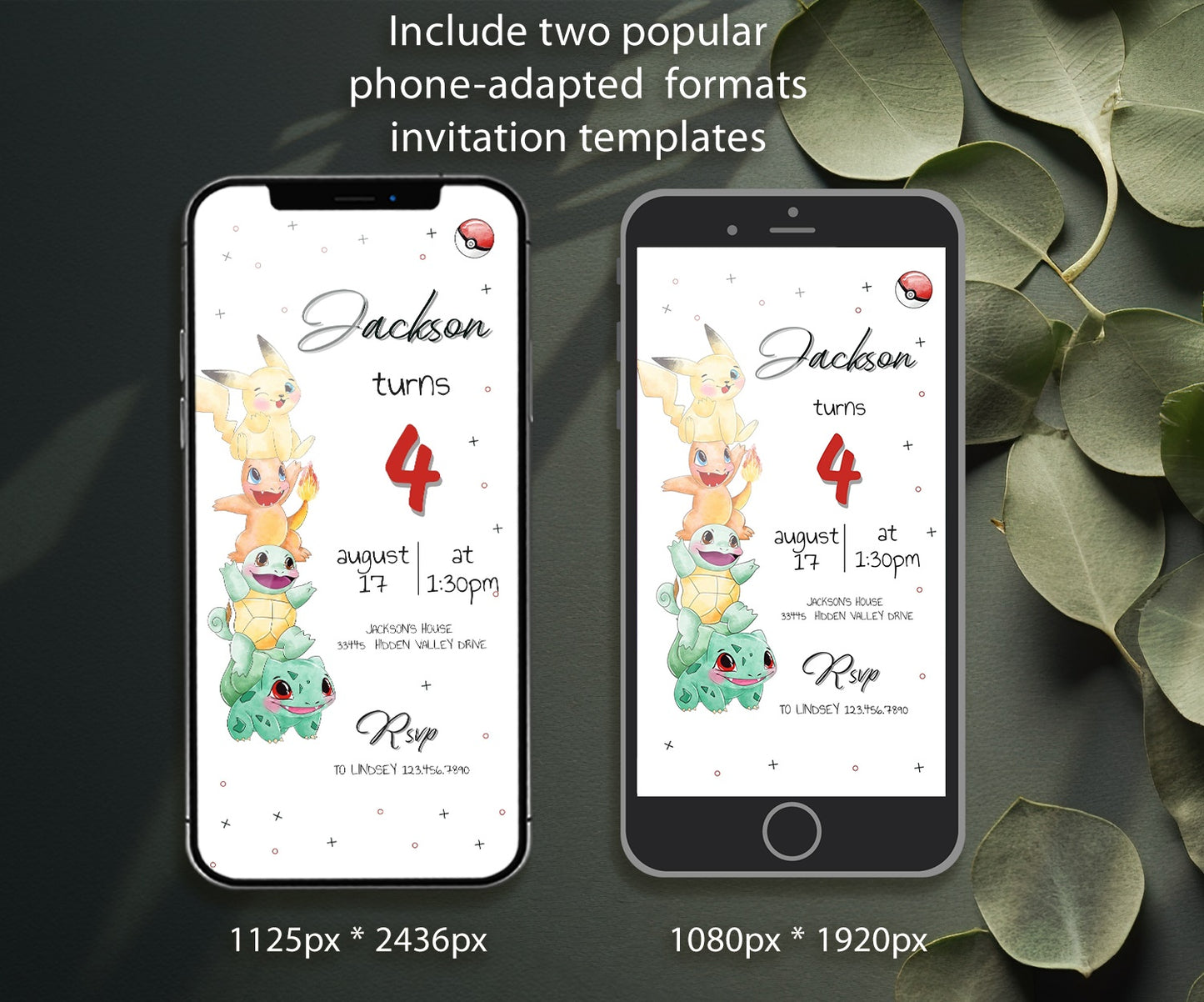 Pokemon | customizable invite template | instant download | Share or Print | PX942