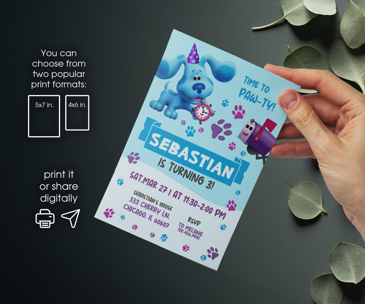 Blues clues | customizable invite template | instant download | Share or Print | LY473