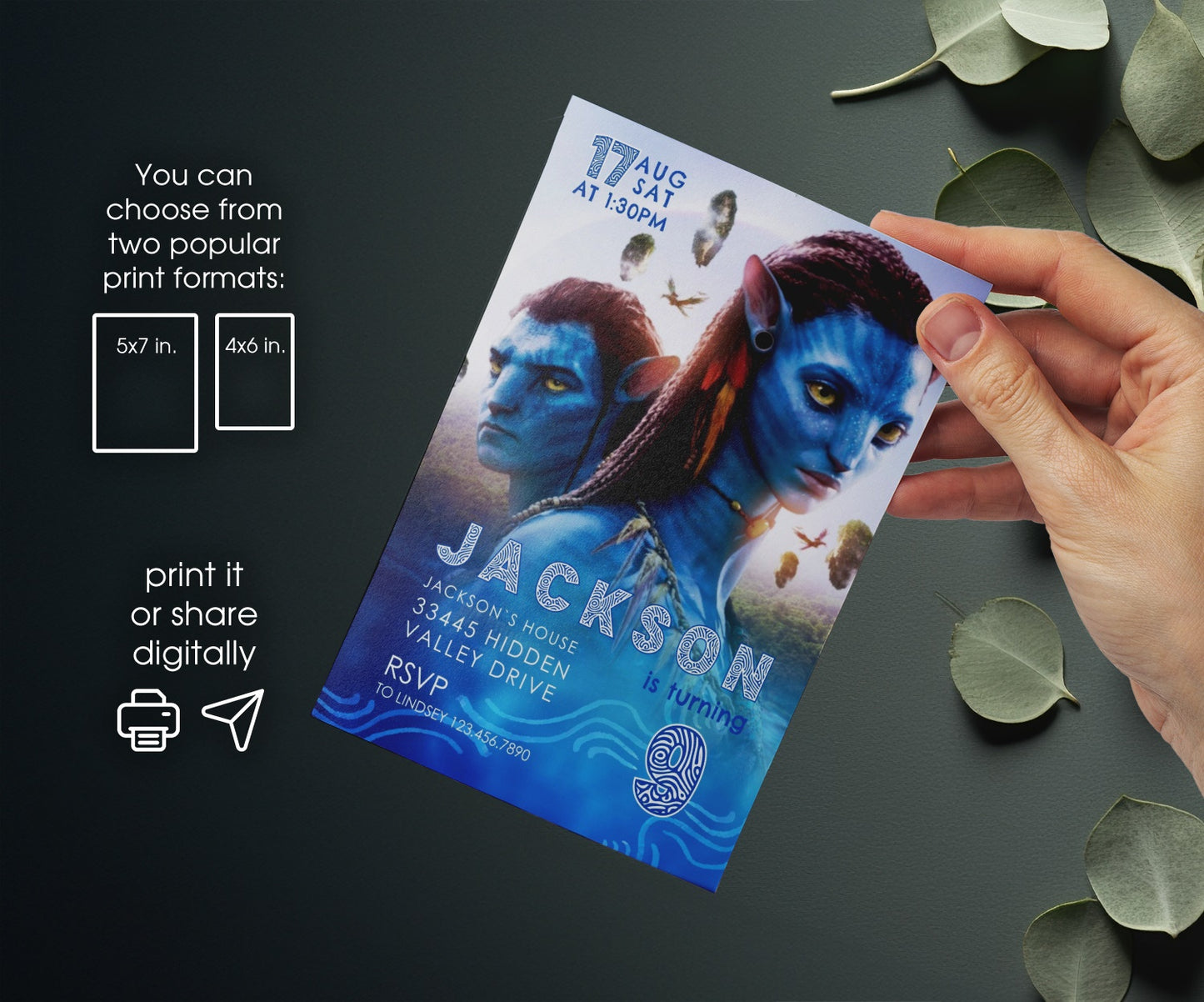 Avatar | customizable invite template | instant download | Share or Print | IF690