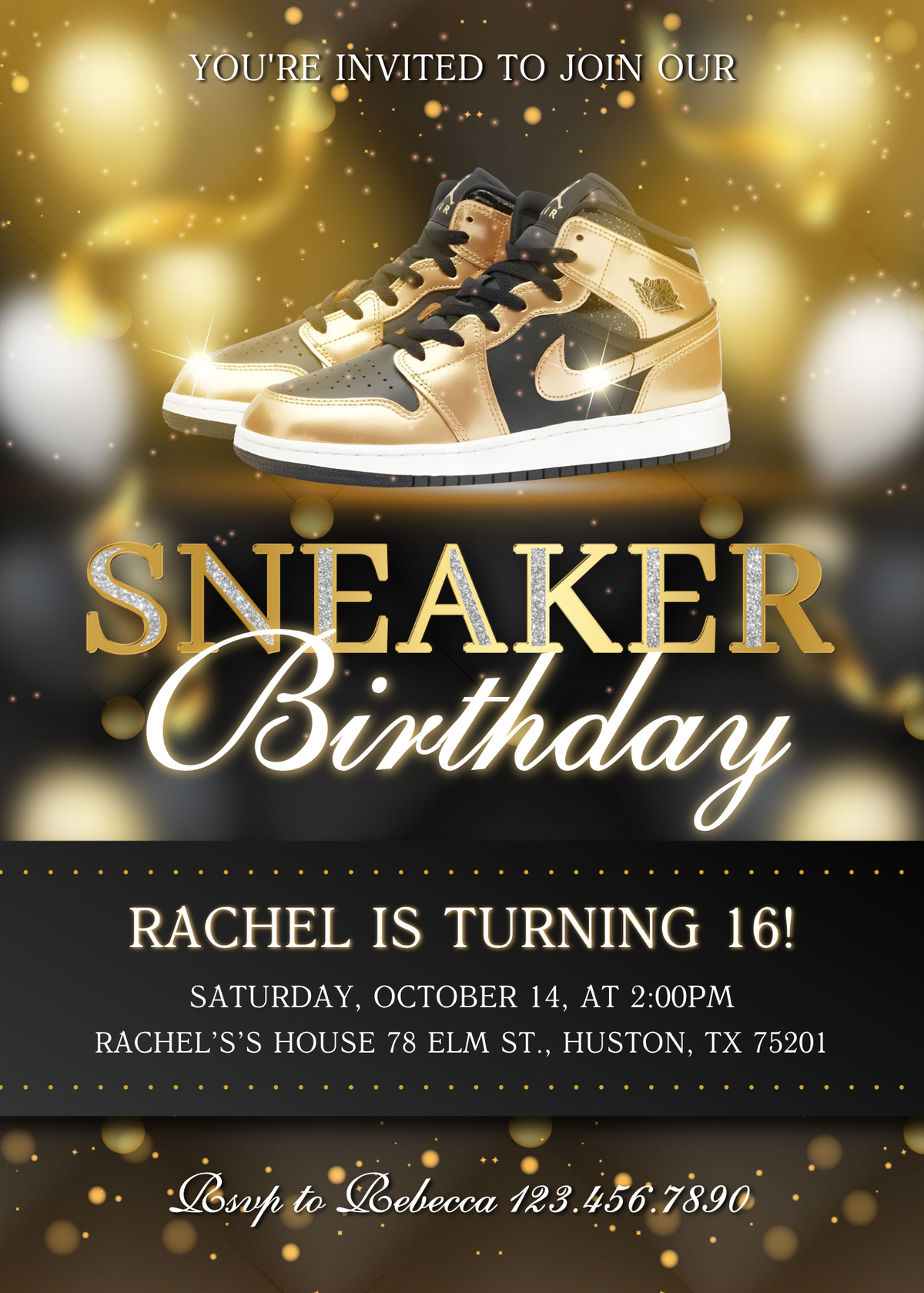 Sneaker Ball Air Jordan Nike customizable invitation template | Share or Print | AG194