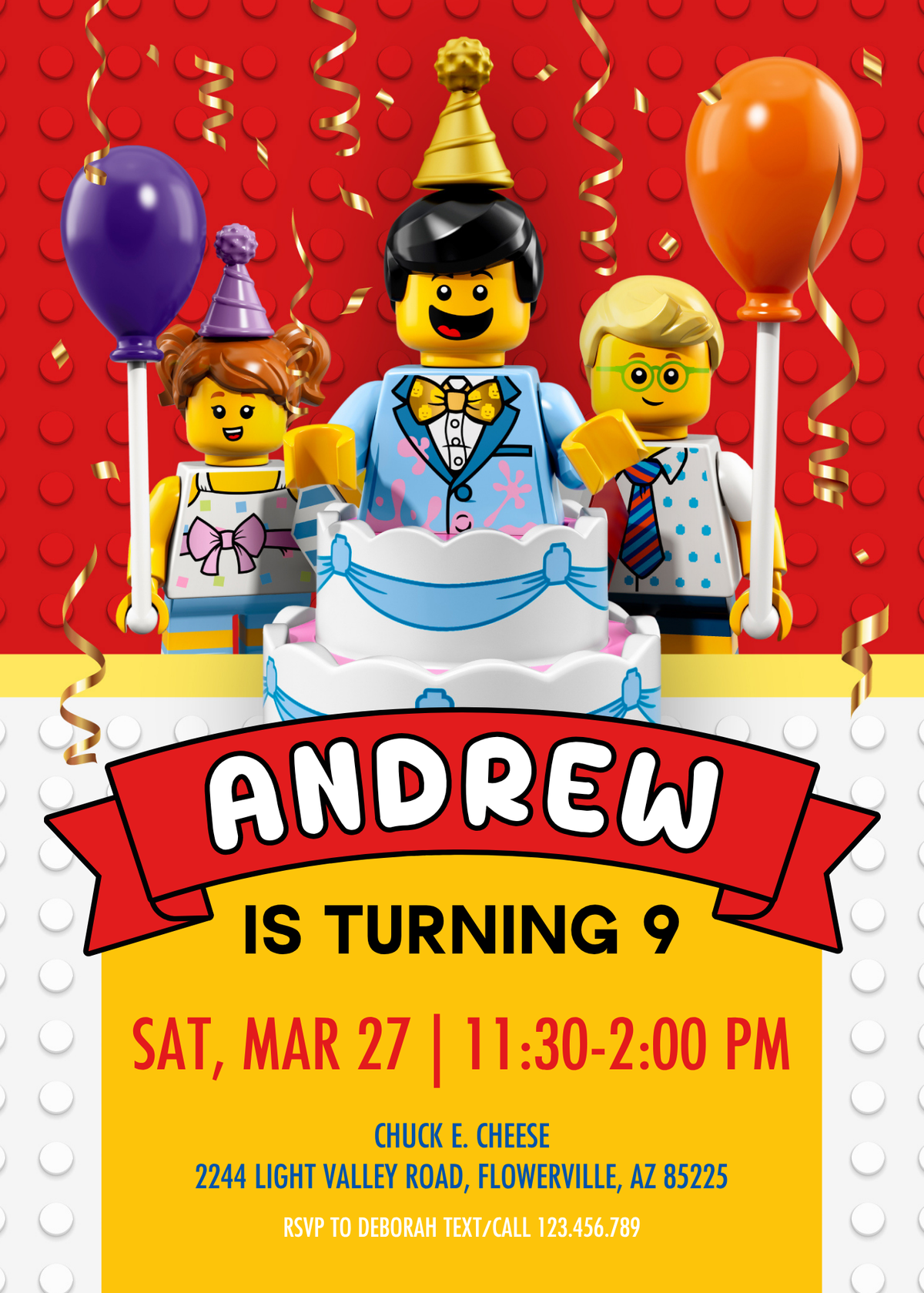 Lego Minifigures customizable invitation template | Share or Print | AO141