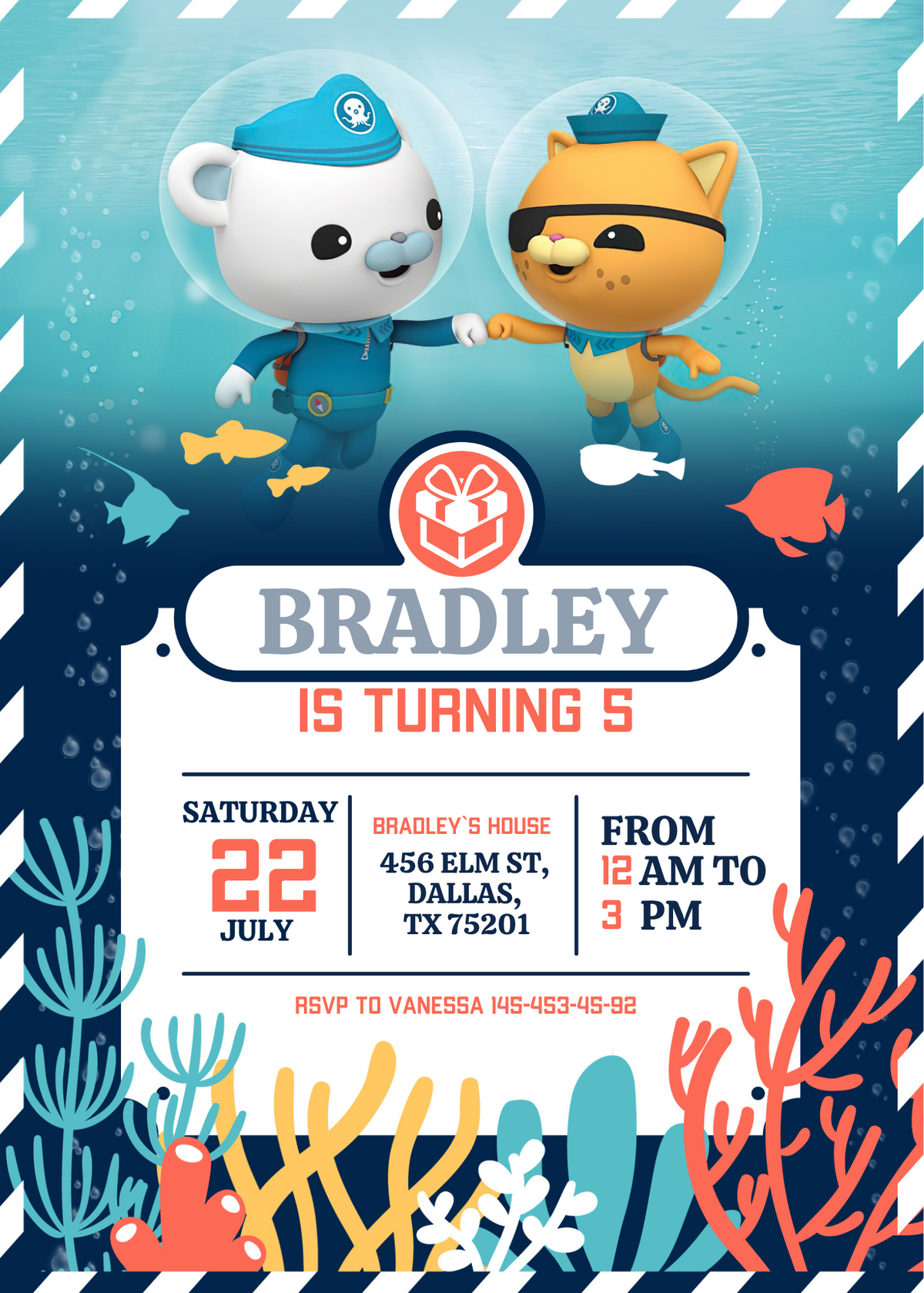 Octonauts customizable invitation template | Share or Print | BA491