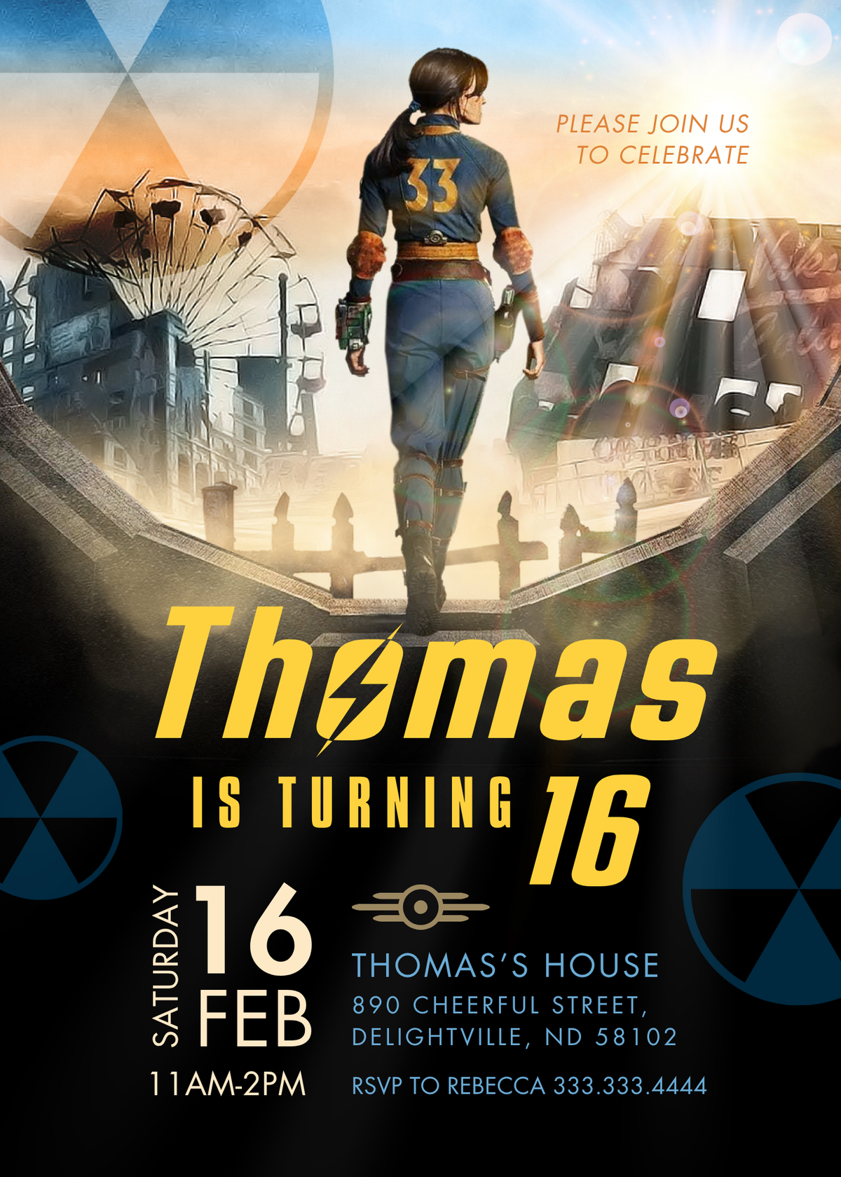 Fallout Pipboy customizable invitation template | Share or Print | CO258