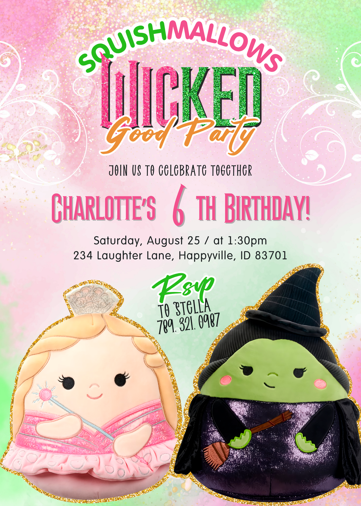 Squish Wicked customizable invitation template | Share or Print | ST947