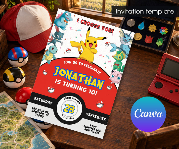 Pokemon Pikachu Invitation mockup