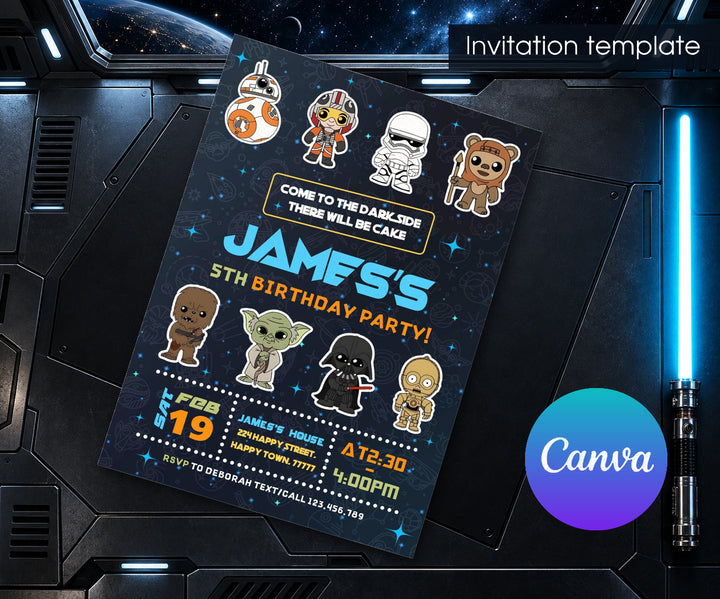 Star Wars Darth Vader Invitation mockup