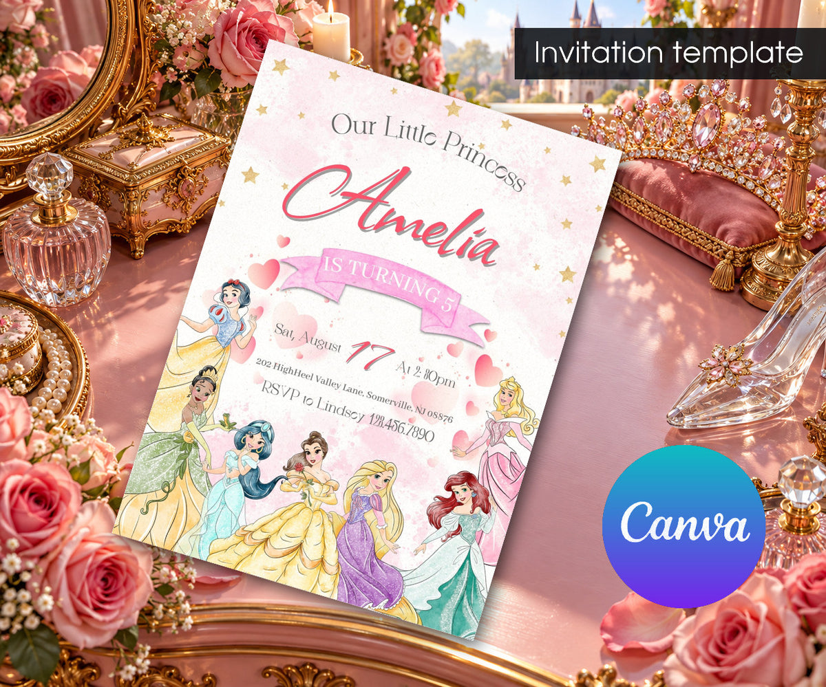 Disney Princess Invitation mockup