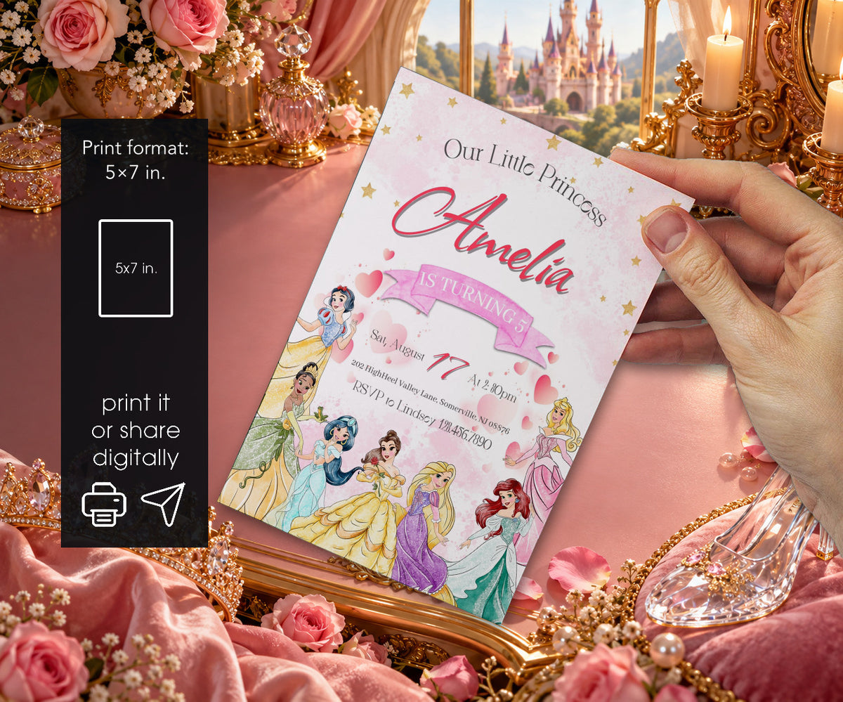 Disney Princess Invitation mockup