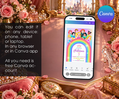 Disney Princess Invitation mockup