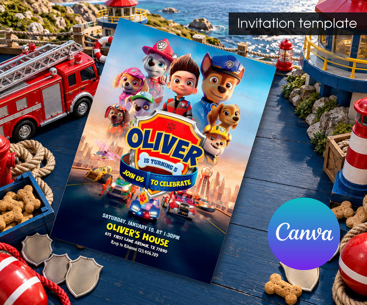 PAW Patrol Invitation mockup