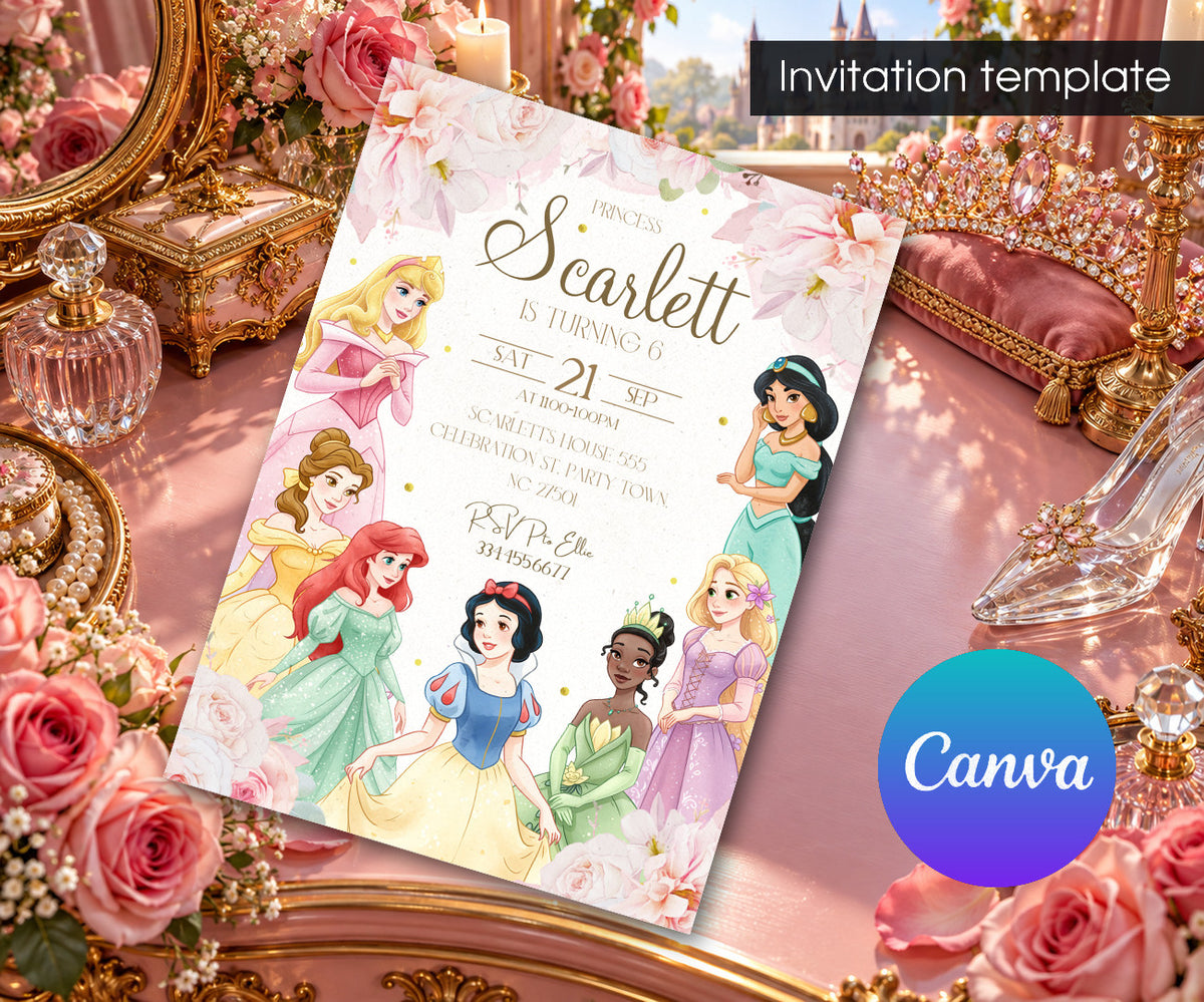 Disney Princess Invitation mockup