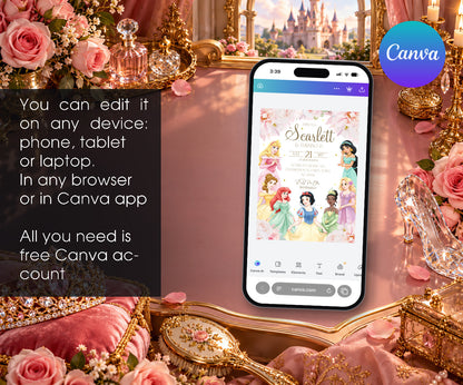 Disney Princess Invitation mockup