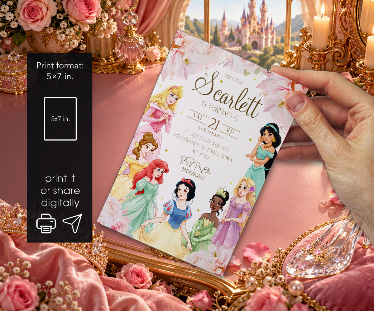 Disney Princess Invitation mockup