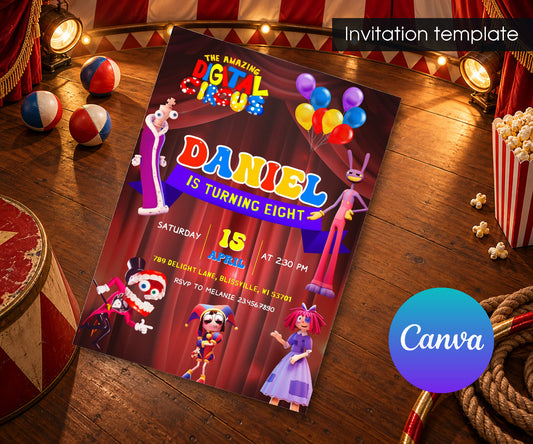 The Amazing Digital Circus Invitation mockup
