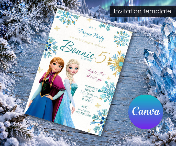 Frozen Elsa Invitation mockup
