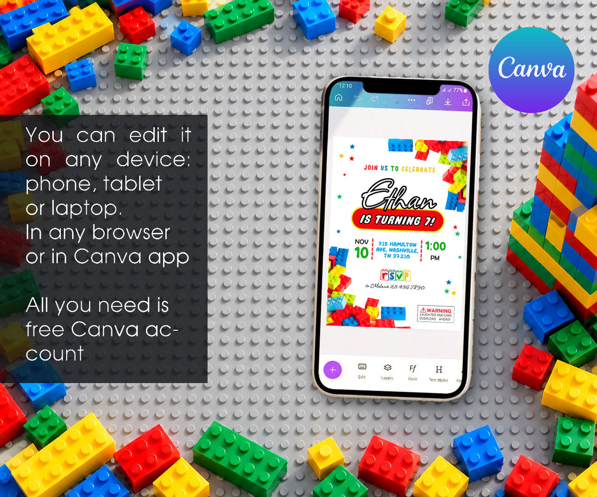 Lego Invitation mockup
