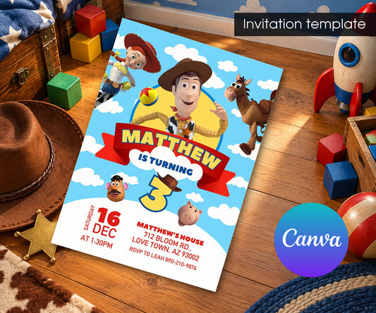 Toy Story Woody Invitation mockup